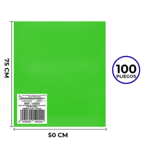 PAQ 100 PAPEL VOLANTIN VERDE CLARO 50X75 CM / 17 GRAMOS