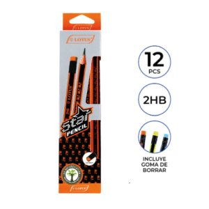 SET 12 LAPICES GRAFITOS TRIANGULAR CON GOMA