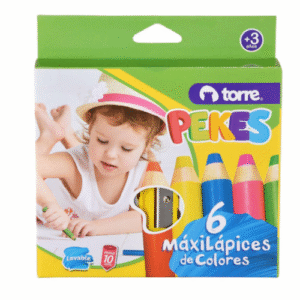 LAPICES COLOR PEKES 6 COLORES/SACAPUNTA TORRE