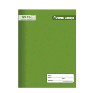 CUADERNO COLLEGE MARCA TORRE CALIGRAFIA HORZONTAL 100HOJAS