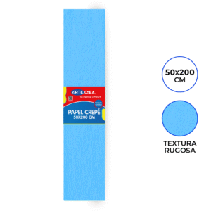 PAQ 10 PAPEL CREPE CELESTE BEBE 50X200 CM ARTECREA