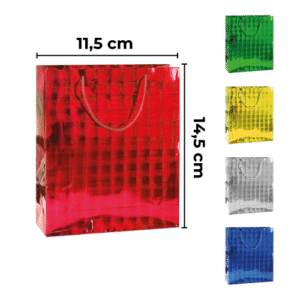 PAQ 12 BOLSAS HOLOGRAFICAS COLORES 11.5X14.5 CM