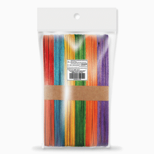 PALO BAJA LENGUA MADERA  COLORES 50 PCS