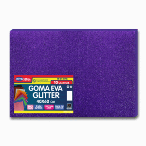 GOMA EVA GLITTER PLIEGO MORADO 40X60 CM