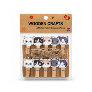 PINZA PARA MANUALIDADES GATITO 10 PCS