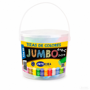 TIZA JUMBO 20 PCS COLORES SURTIDOS ARTECREA