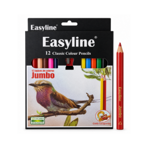 LÁPICES 12 COLORES JUMBO CON SACAPUNTA EASYLINE