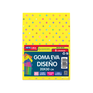 GOMA EVA DISENO 20X30 / 5 PCS ARTECREA CON ADHESIVO