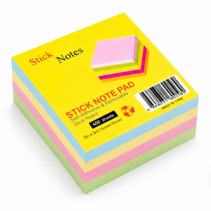 NOTAS ADHESIVAS PASTEL 76X76 MM – BLOCK DE 400 HOJAS