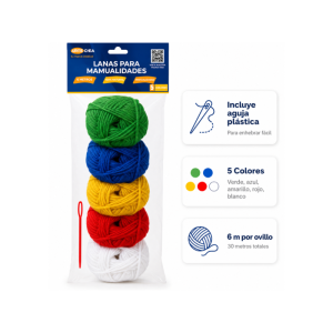 LANAS 5 COLORES ARTECREA