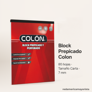 COLÓN BLOCK PREPICADO Y PERFORADO CARTA – MATEMÁTICAS 7MM