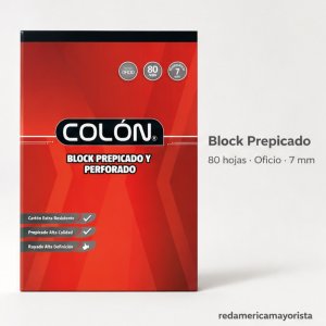 COLÓN BLOCK PREPICADO Y PERFORADO OFICIO – MATEMÁTICAS 7MM