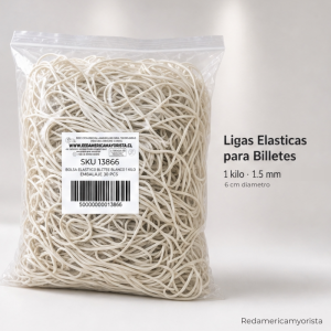 BOLSA ELASTICO BILLETES BLANCO 1 KILO
