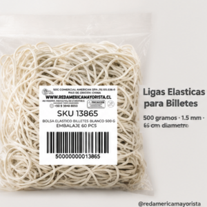 BOLSA ELASTICO BILLETES BLANCO 500 GRS