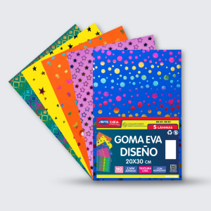 GOMA EVA DISENO 20X30 / 5 PCS ARTECREA CON ADHESIVO