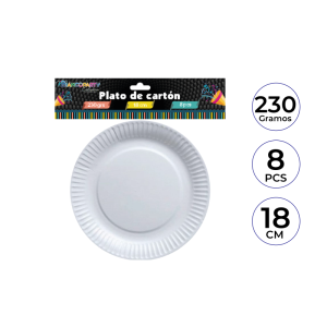PLATO CARTON BLANCO 18 CM /230GRS
