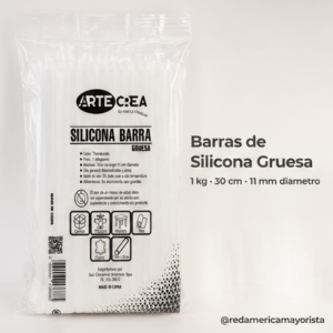 BARRAS SILICONA GRUESA TRANSPARENTE  1 KILO ARTECREA