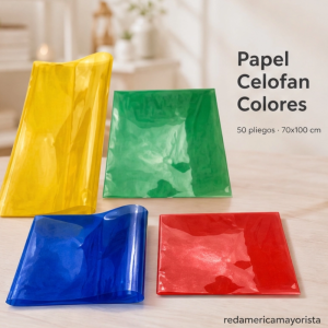 PAPEL CELOFAN 50 PLIEGOS COLORES 70X100 CM