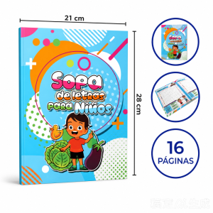 LIBRO SOPA DE LETRAS  INFANTIL 21X28 CM