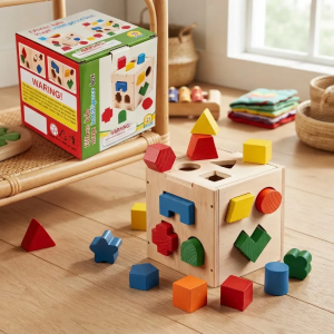 CUBO DIDÁCTICO DE MADERA 15 PIEZAS